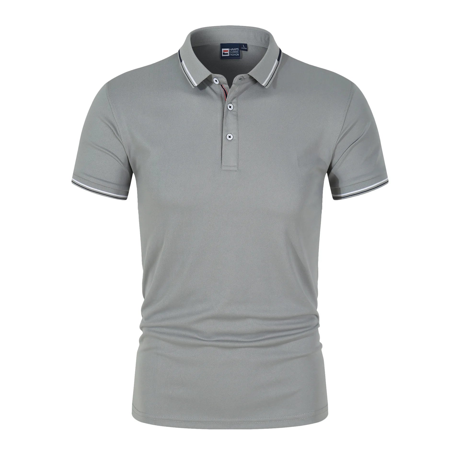 Summer Polo T Shirt Men's Solid Color Polo Shirt Short Sleeved T-shirt European and American Loose Stand Up Collar Casual Top