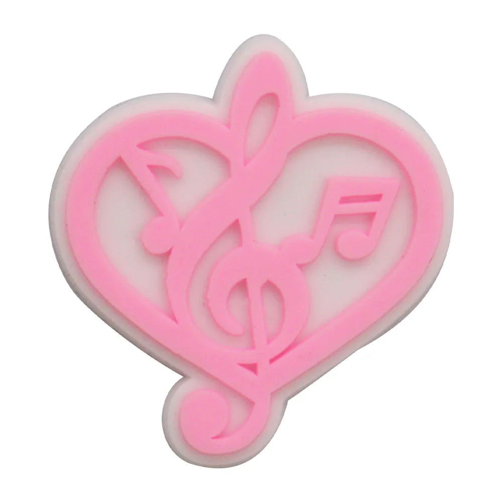 1-17PCS PVC Shoe Charms Fit Wristbands Music Life Rock Star Hole Slipper Decoration Shoe Buckle Button Accessories Adult Gift
