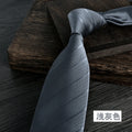 Gray Balck Blue Striped Men Ties 8cm Width Jacquard Polyester Necktie For Men Daily Wear Accessories