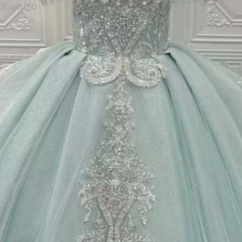 Kids Gown Girls Host Puffy Dress Children Birthday Long Train Tulle Skirt Performance Formal Party Celebration Evening  Dresses