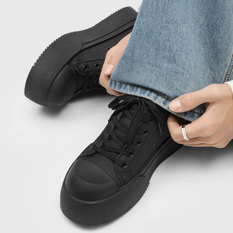 2025 Men Height Increasing High Top Platform Sneakers 8 cm Elevator Wear-Resistant Korean Street Shoes zapatillas deporte