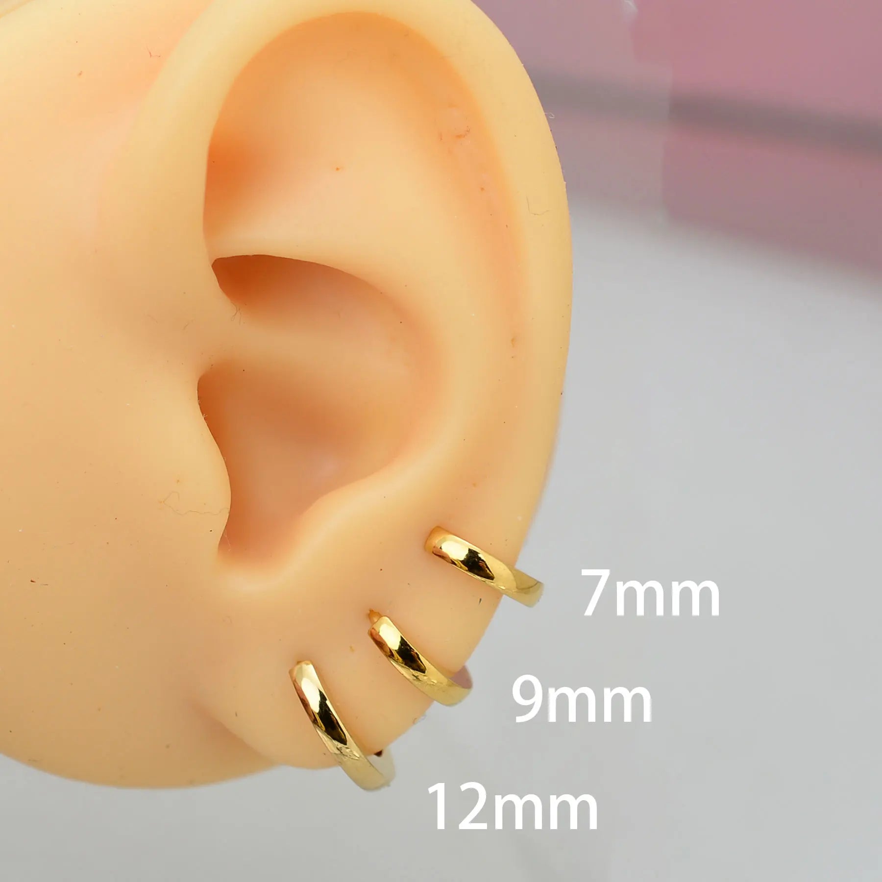2PC Minimalist Stainless Steel Classic Round Gold Color Earring for Women Men Tiny Huggie Hoop Punk Rock Party Jewelry Gifts 20G