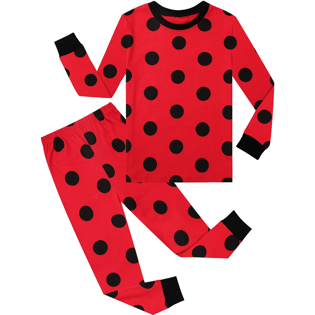 Girl Pajamas Sets Kid Ladybug Halloween Sleepwear Toddler Cute Cosplay Carnival Pijamas Chritmas New Year Birthday Gift Pyjamas
