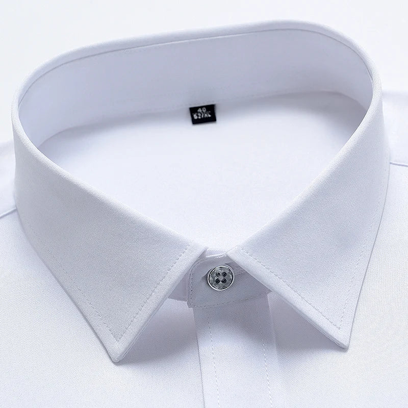 Men's Shirt Long Sleeve Stand-collar (Mandarin Collar) Single Patch Pocket Smart Casual Regular-fit Business Office Dress Shirts
