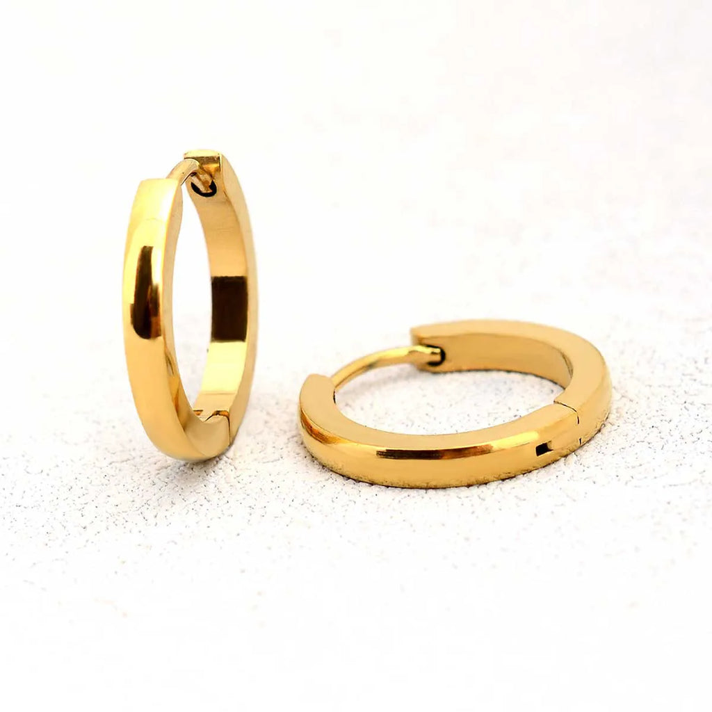 2PC Minimalist Stainless Steel Classic Round Gold Color Earring for Women Men Tiny Huggie Hoop Punk Rock Party Jewelry Gifts 20G