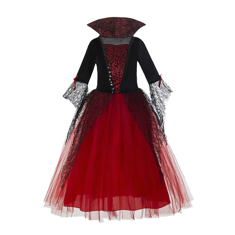 Halloween Costume for Kids Girls Purple Bat Dress Halloween Fantasy Vampire Costume Witch Cosplay Clothes Carnival Party Gifts
