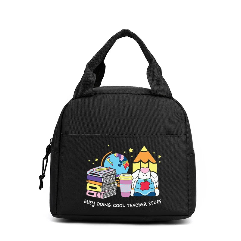 Lunch Bag for Women Men Insulated Portable "Teacher Life"Letter Multifunctional Bag Thermal Food Container School Picnic Handbag