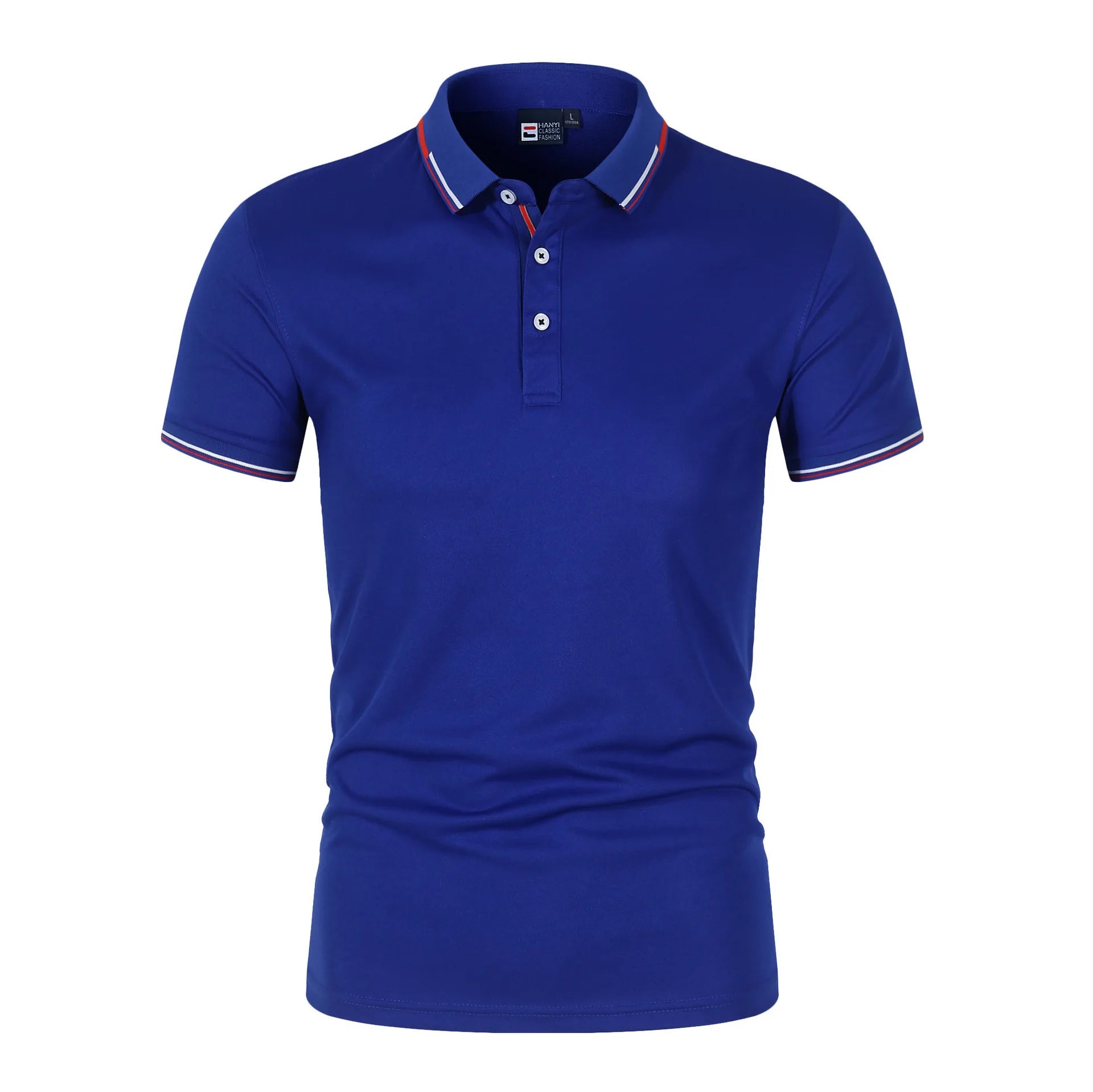 Summer Polo T Shirt Men's Solid Color Polo Shirt Short Sleeved T-shirt European and American Loose Stand Up Collar Casual Top