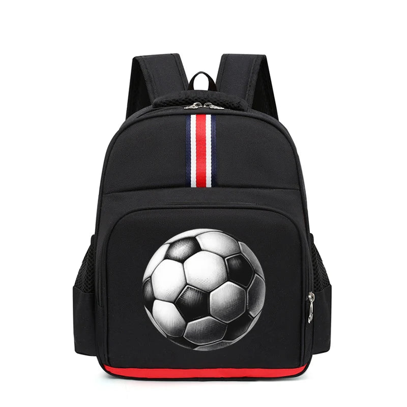 Backpack for Kindergarten Boys Girls New Football Print Shoulder Schoolbag Watercolor Soccer Zipper Bookbag Ball Kids Backpack