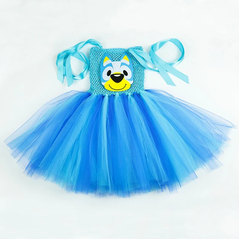 Halloween Children'S Animal Costume Bluey Princess Dress Bluey Bingo Same Style Puppy Cosplay Costume Mesh Tutu Skirt Gifts