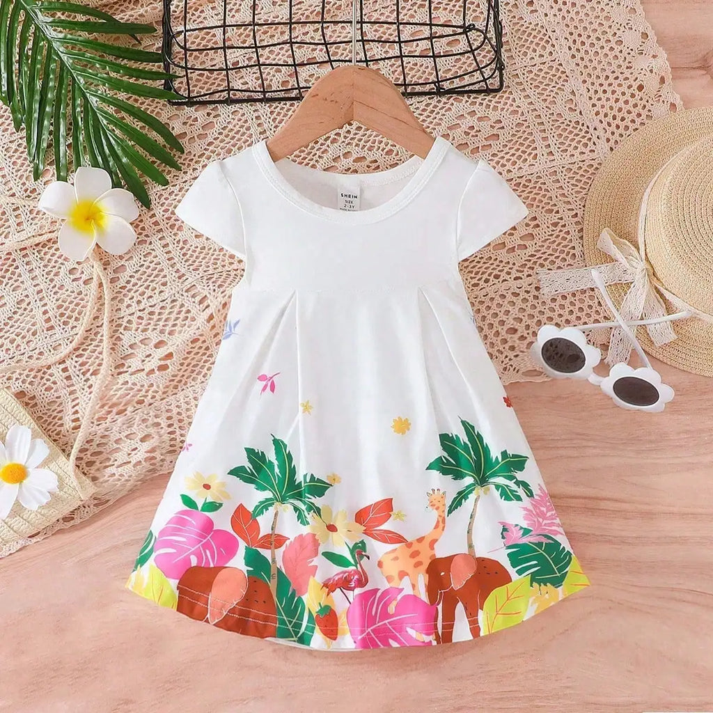 Summer Baby Girl's Sweet Outdoor Dress, Cute Western-Style Chic Casual Skirt, Comfortable And Breathable Holiday Style