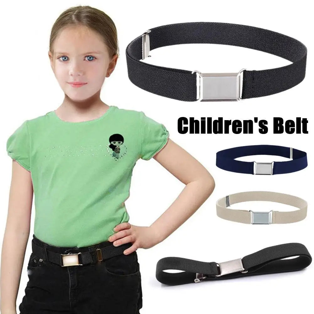 Adjustable Belt With For Kids Children Stretch Elastic Canvas Waistband Boys Girls Easy Buckles Pants Trousers Strap Belt