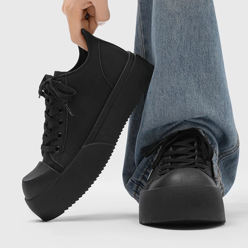 2025 Men Height Increasing High Top Platform Sneakers 8 cm Elevator Wear-Resistant Korean Street Shoes zapatillas deporte