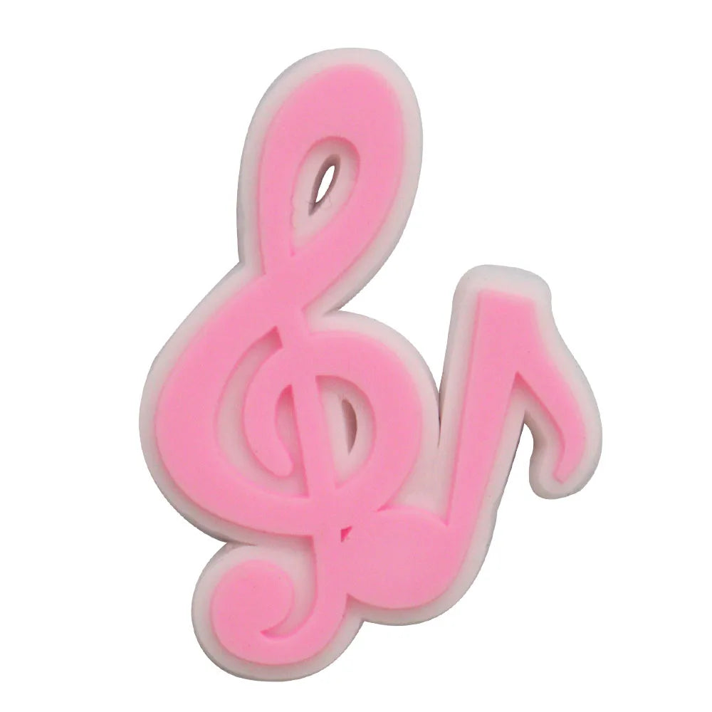 1-17PCS PVC Shoe Charms Fit Wristbands Music Life Rock Star Hole Slipper Decoration Shoe Buckle Button Accessories Adult Gift
