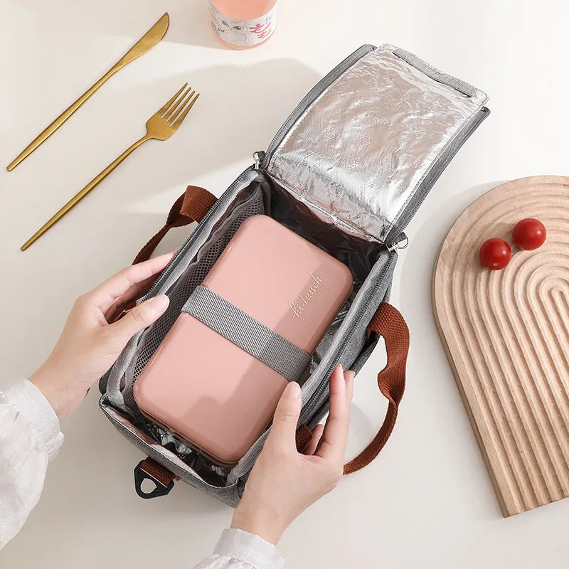 Insulated lunch box bag, student hand-held lunch box bag, high-value office lunch bag, aluminum foil waterproof lunch bag