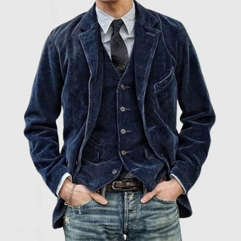 New Autumn Men's Clothing. Corduroy Solid Color Suit. European and American Men's Fashionable Casual Suit Collar Casual Jacket.