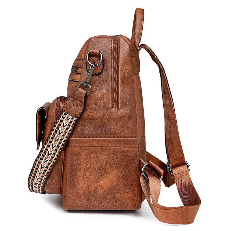 Winter Women's Backpack European Retro Two-shoulder Bag Luxury PU Composite Bag Commuter Single Shoulder Bag Leisure Travel Bags