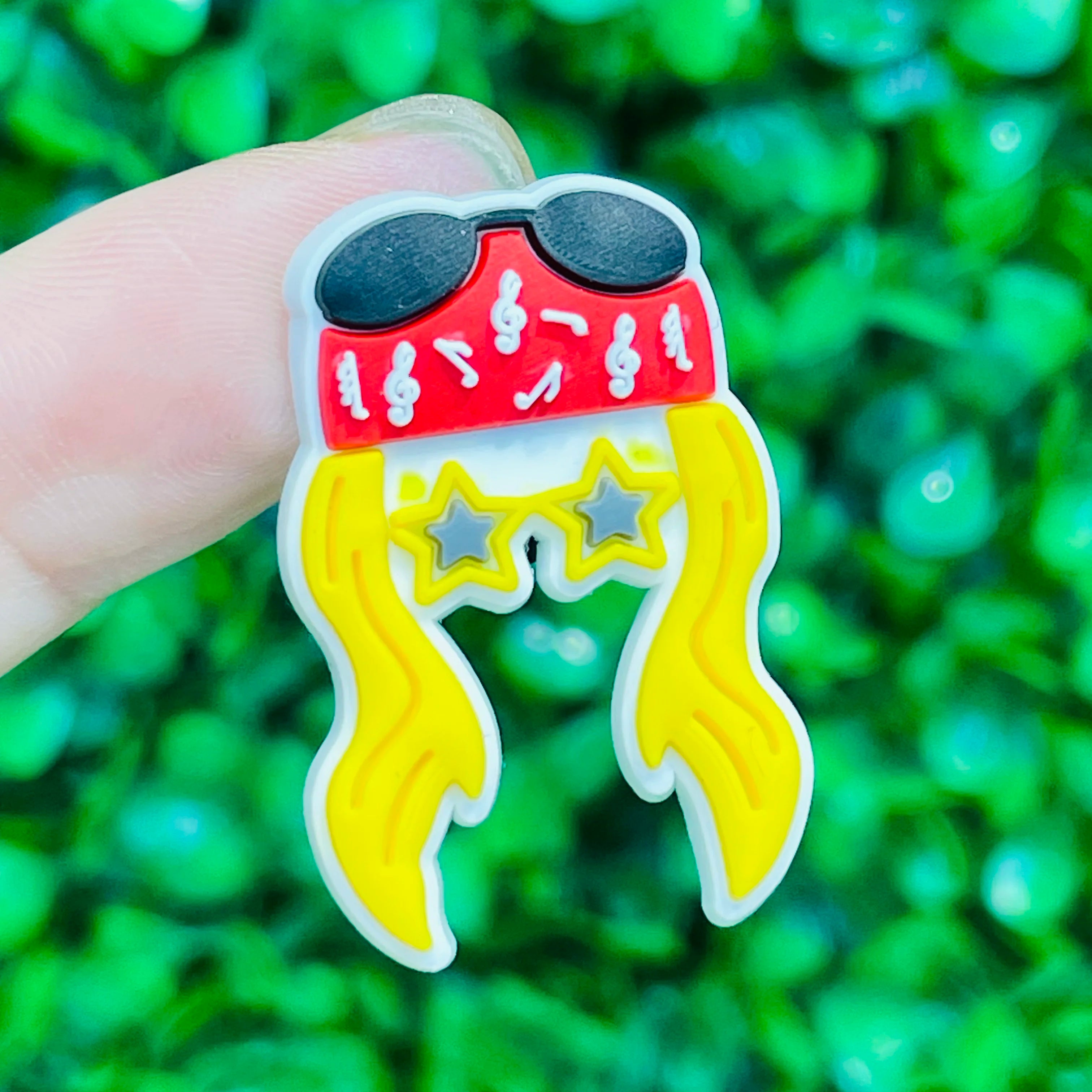 1-17PCS PVC Shoe Charms Fit Wristbands Music Life Rock Star Hole Slipper Decoration Shoe Buckle Button Accessories Adult Gift